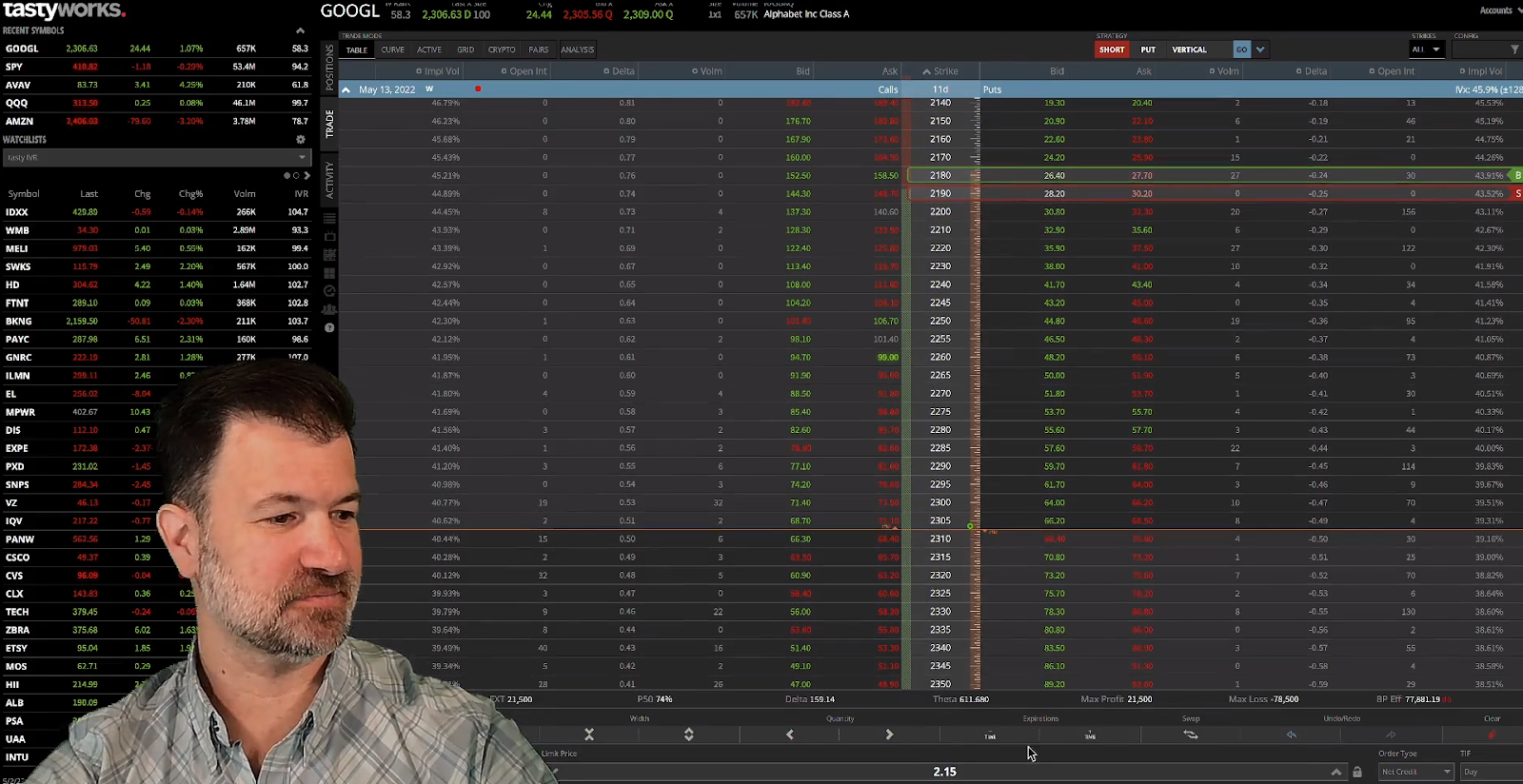 jeff showing stock lists