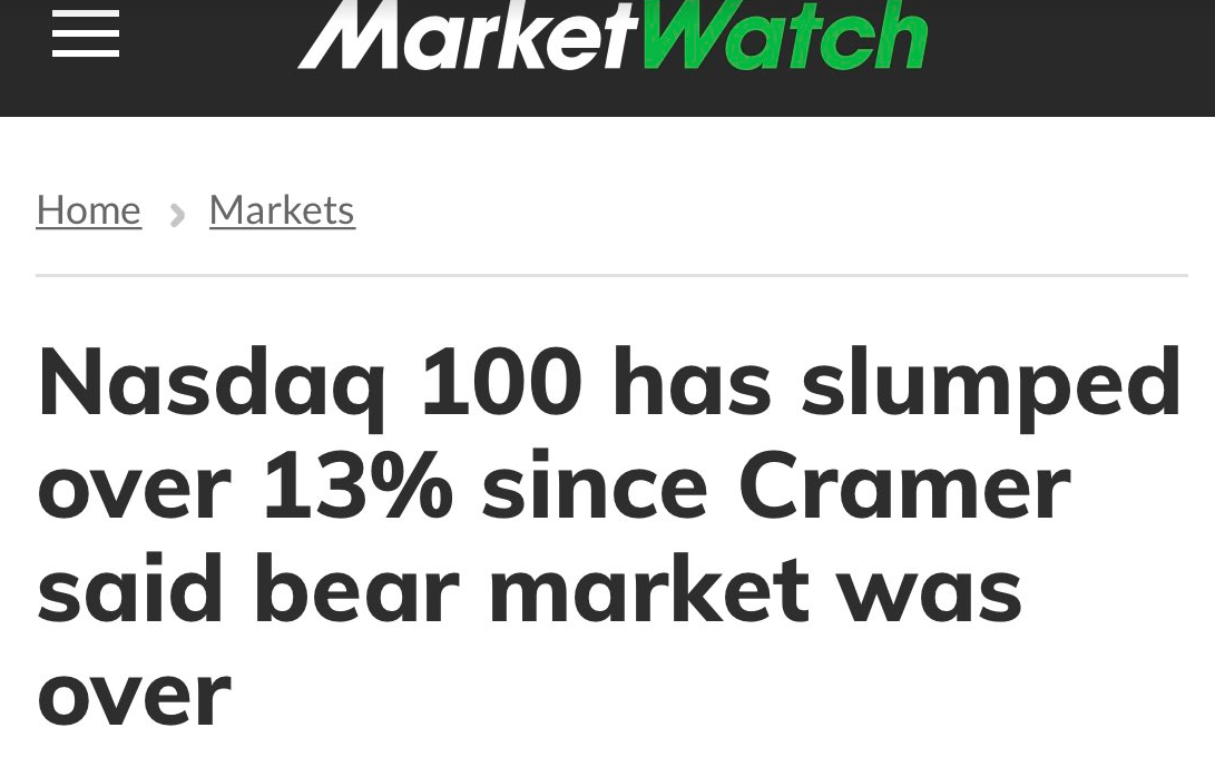 Market watch article headline