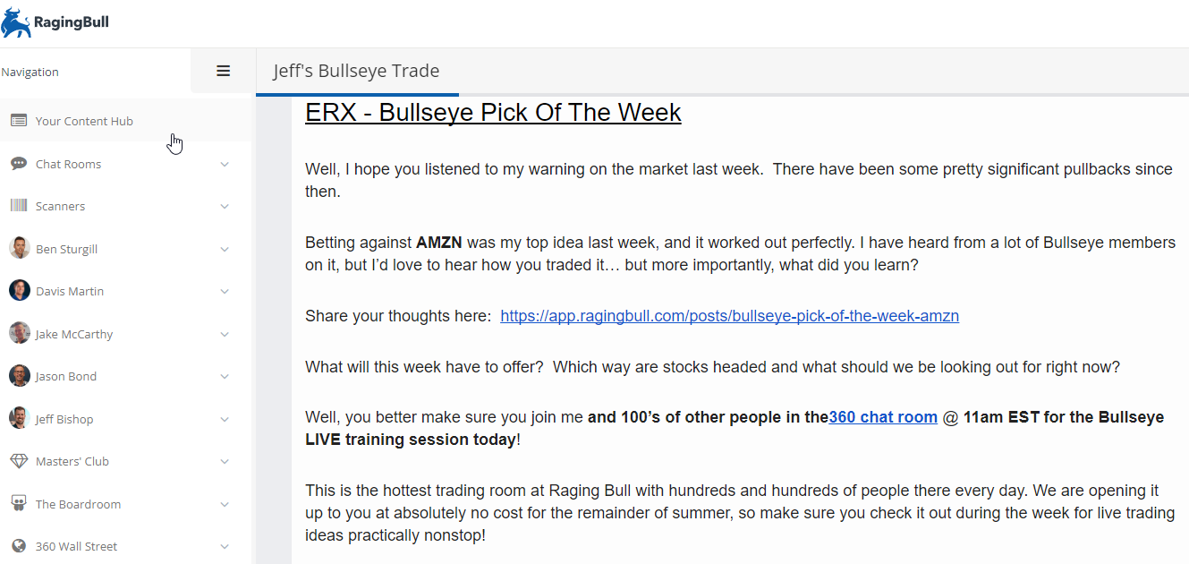 Jeff's bullseye trade article