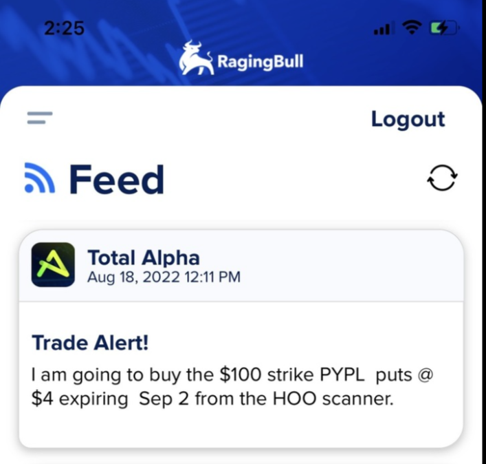 in-app trade alert