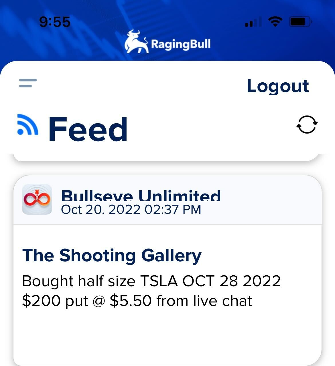 Bullseye Unlimited trade alert