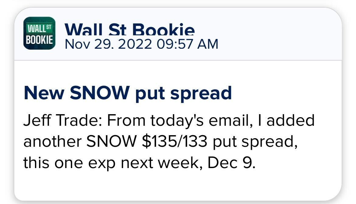 Wall Street Bookie alert