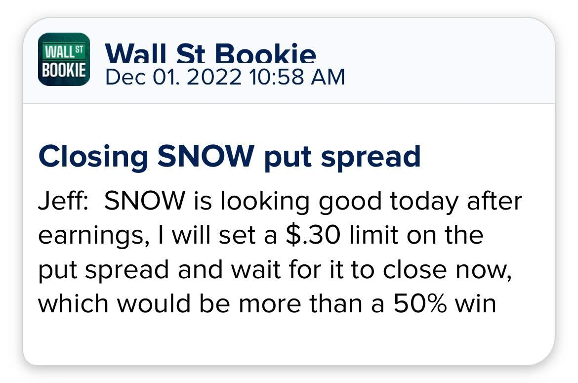 Wall Street Bookie Alert