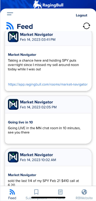 Market Navigator alerts